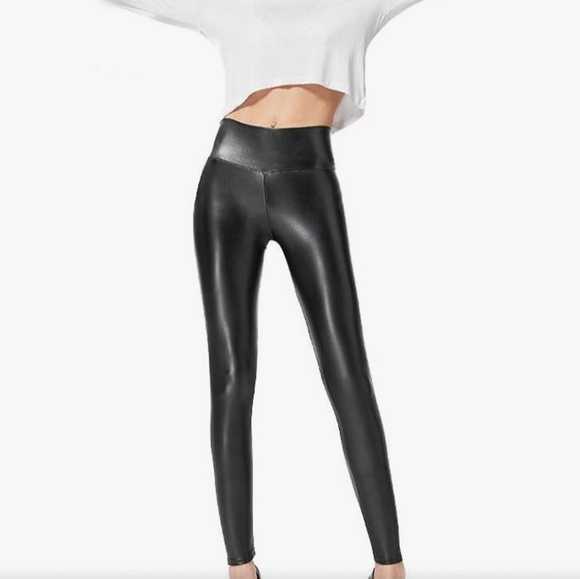 High Waisted Faux Leather Leggings - Picture 1 of 4